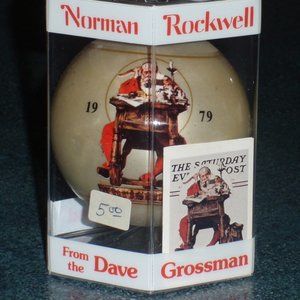 1979 Norman Rockwell Glass Santa Christmas Ornament Dave Grossman 5th Edition